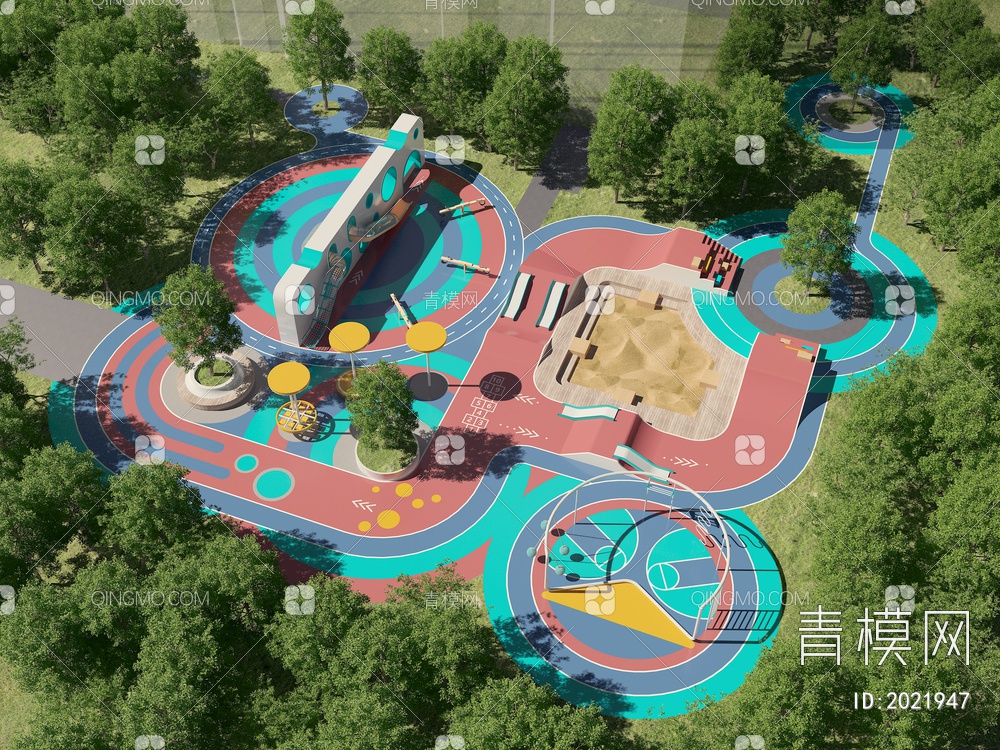 儿童游乐区3D模型下载【ID:2021947】