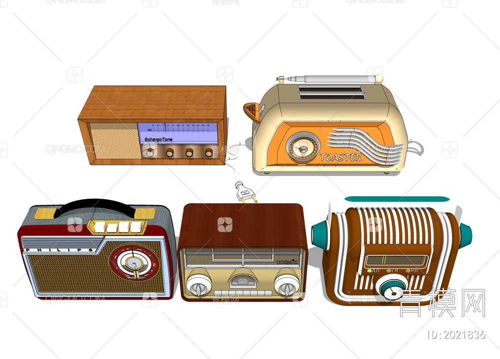复古音响 老式收音机SU模型下载【ID:2021836】