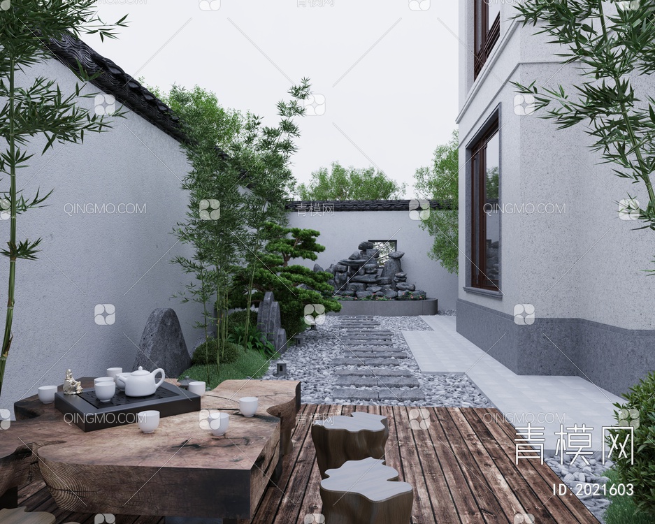 庭院景观3D模型下载【ID:2021603】