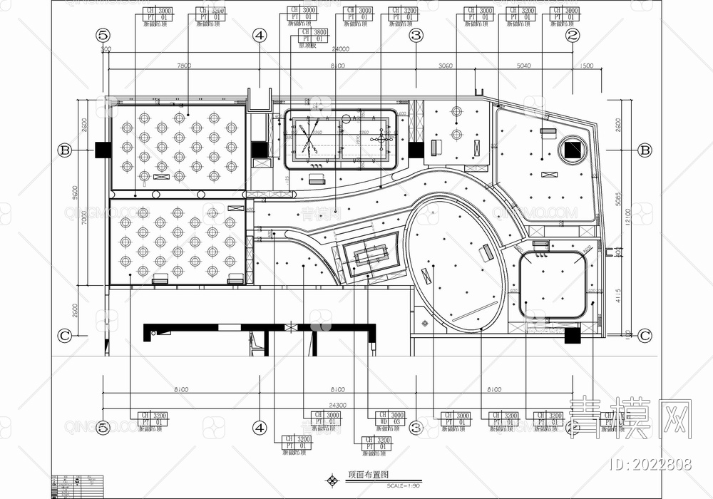 300㎡办公室施室内施工图  创意办公  办公楼  开敞办公室 独立办公室【ID:2022808】