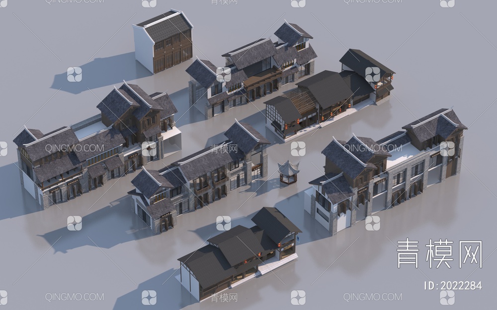 商业建筑集合3D模型下载【ID:2022284】