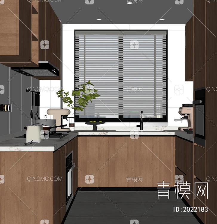 中古厨房SU模型下载【ID:2022183】