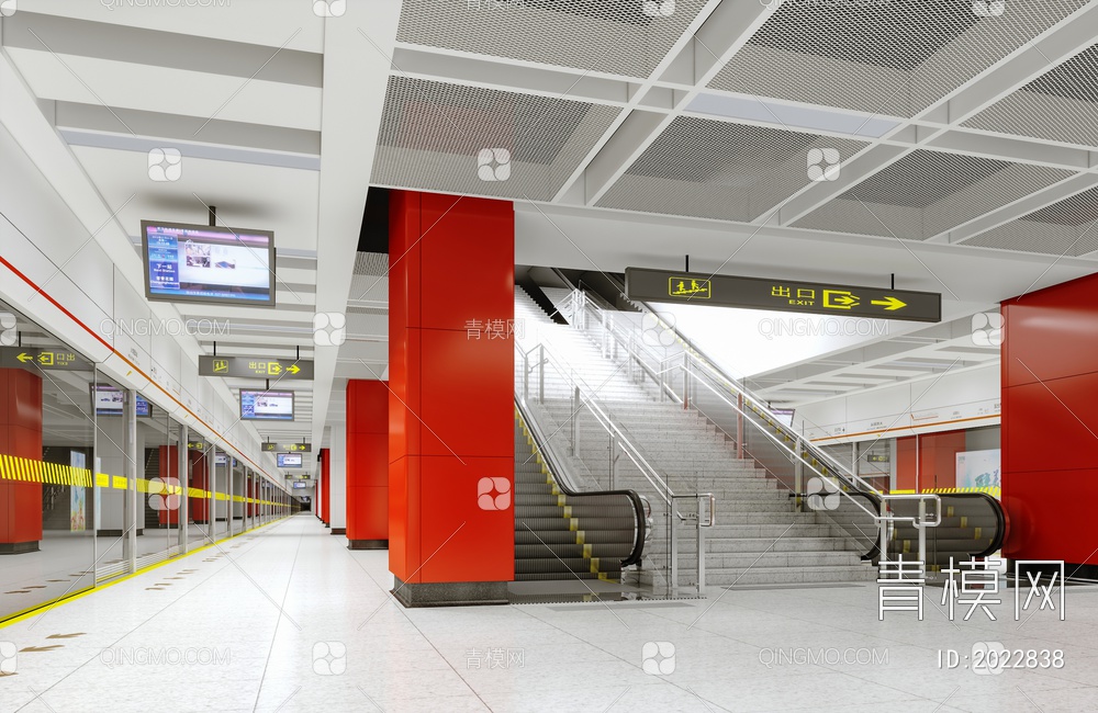 地铁车站3D模型下载【ID:2022838】