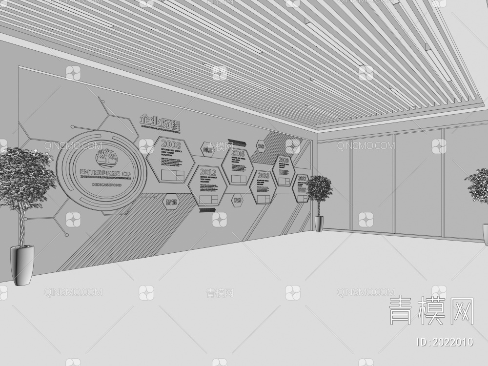 前台文化墙3D模型下载【ID:2022010】