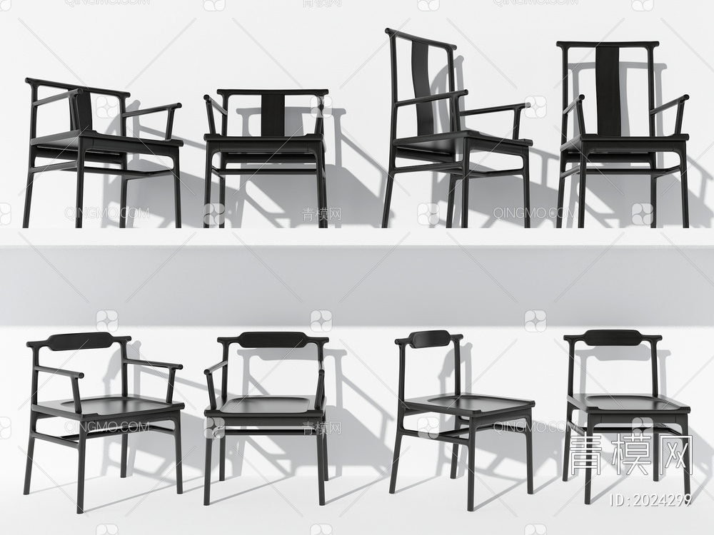 扶手休闲椅子3D模型下载【ID:2024299】