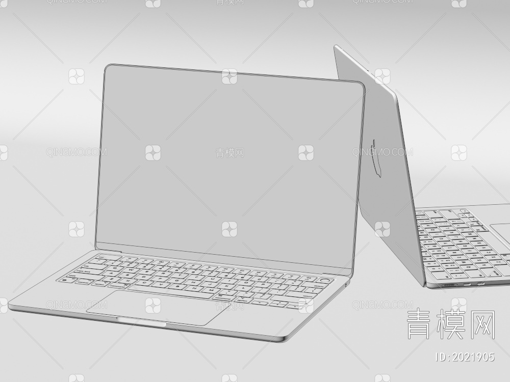 苹果笔记本电脑3D模型下载【ID:2021905】
