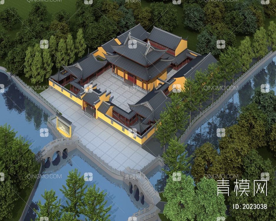 寺庙3D模型下载【ID:2023038】