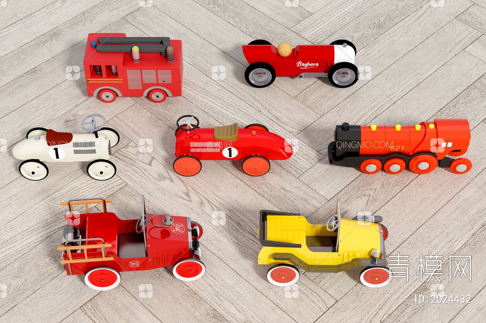 儿童玩具汽车组合3D模型下载【ID:2024432】