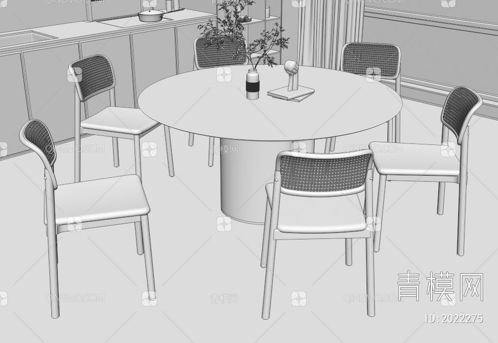 餐桌椅3D模型下载【ID:2022275】