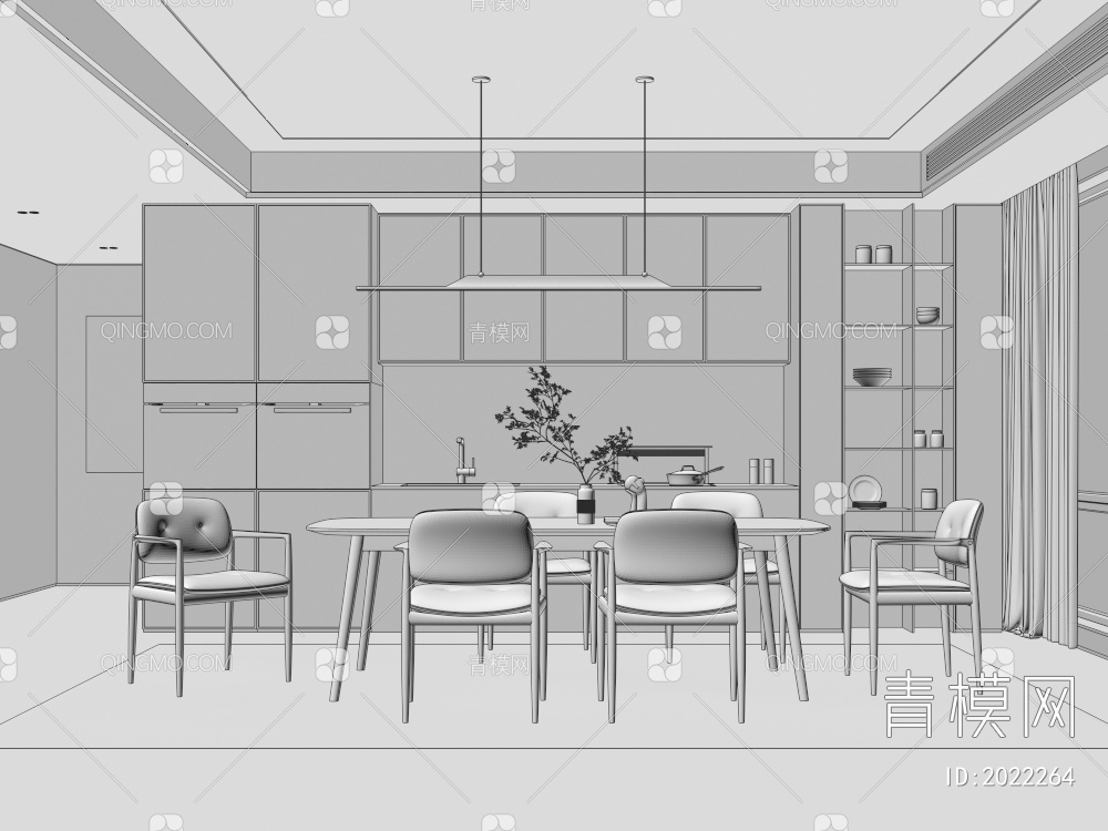 餐厅3D模型下载【ID:2022264】