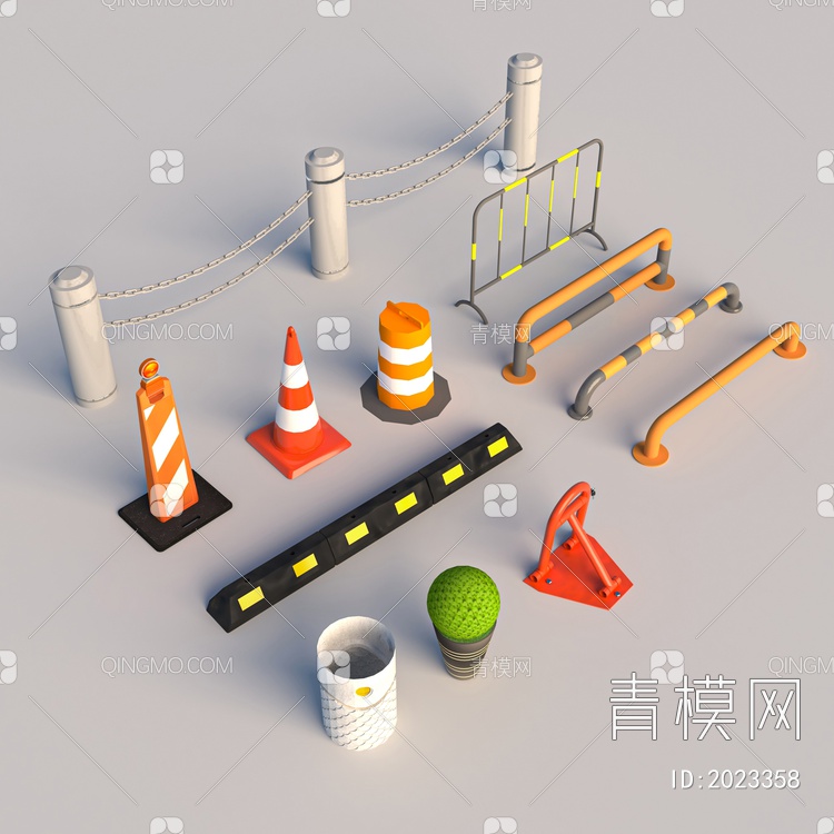 道路设施3D模型下载【ID:2023358】