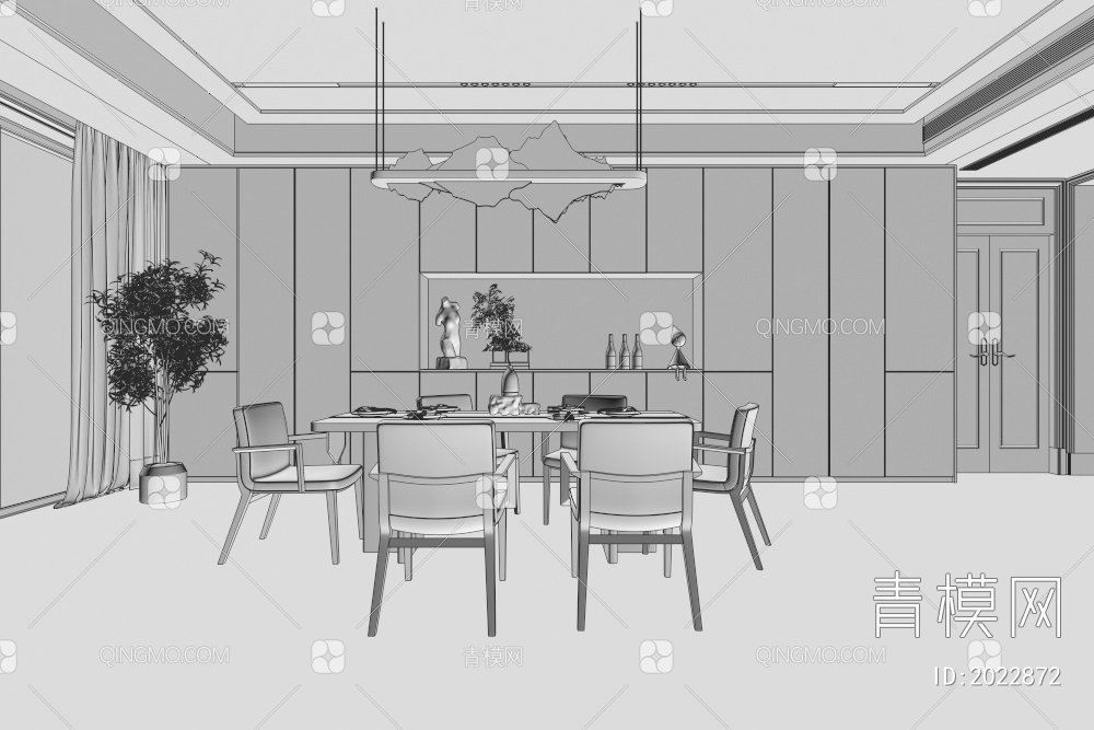 客餐厅3D模型下载【ID:2022872】