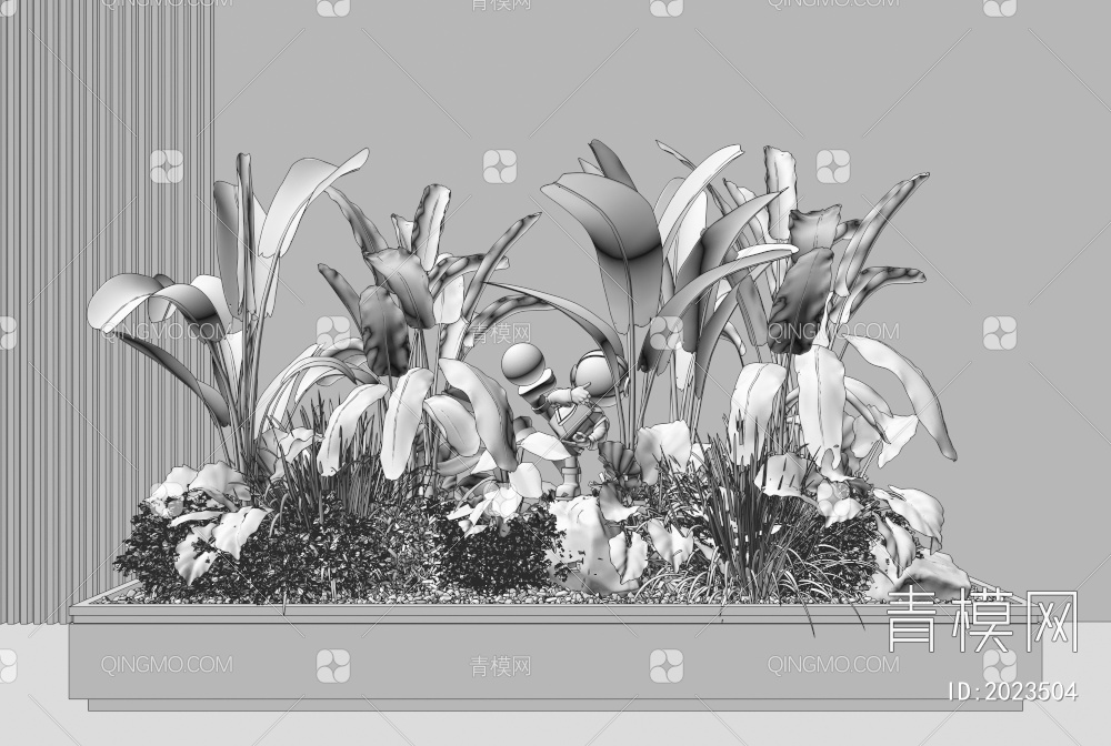 盆栽植物造景3D模型下载【ID:2023504】