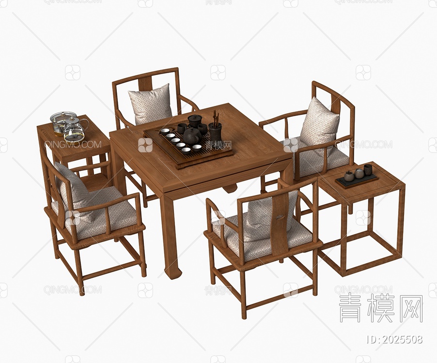 餐桌椅组合3D模型下载【ID:2025508】