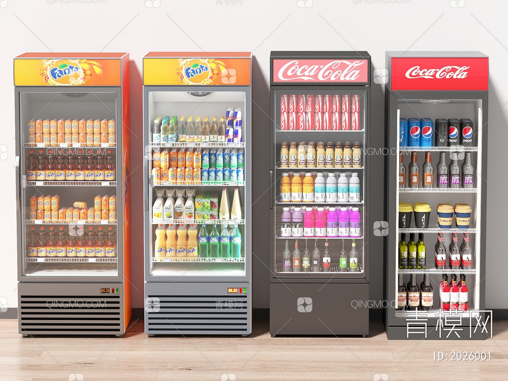 冰柜 冷藏柜 冷饮柜 饮料柜3D模型下载【ID:2026001】