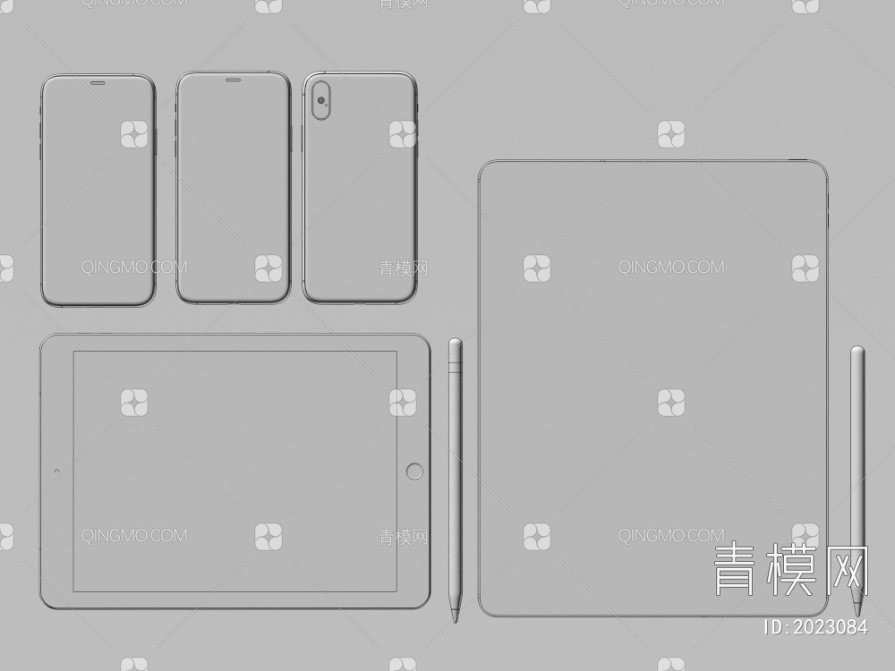 苹果手机 iPhone 平板电脑 iPad3D模型下载【ID:2023084】