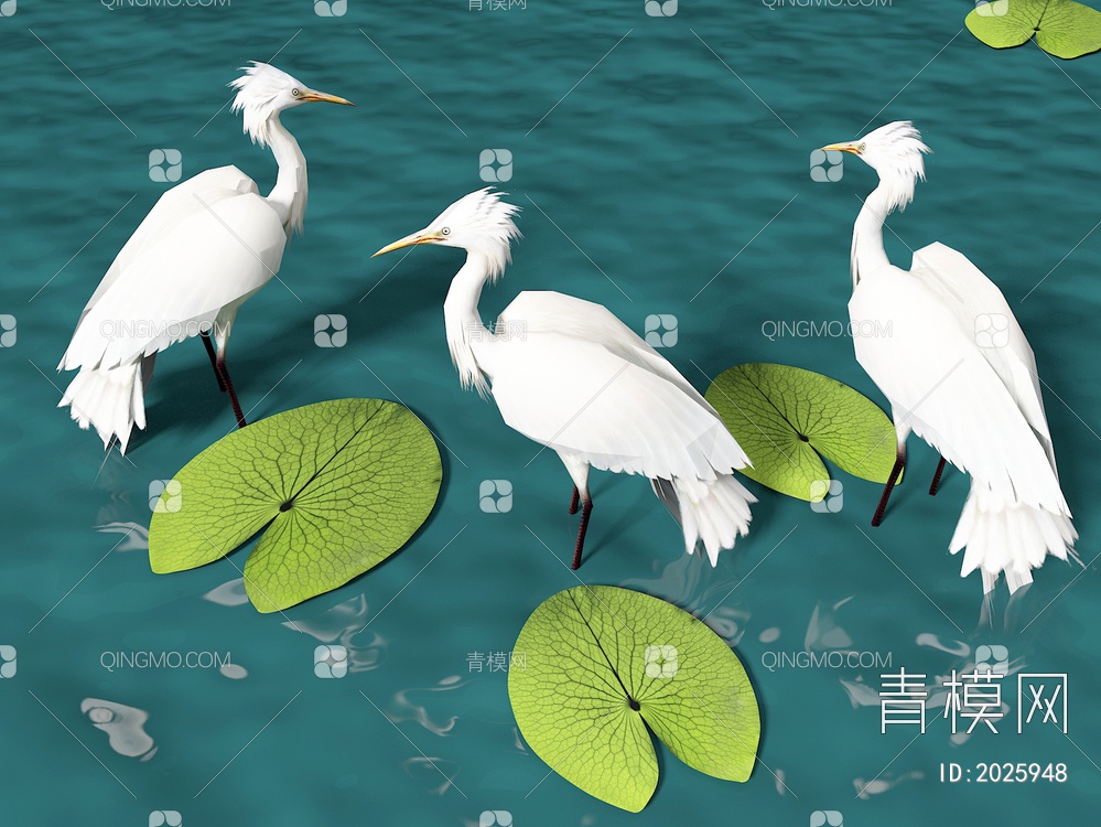 池塘 飞鸟3D模型下载【ID:2025948】