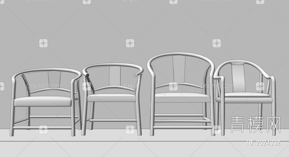 实木扶手椅 休闲椅子3D模型下载【ID:2024332】