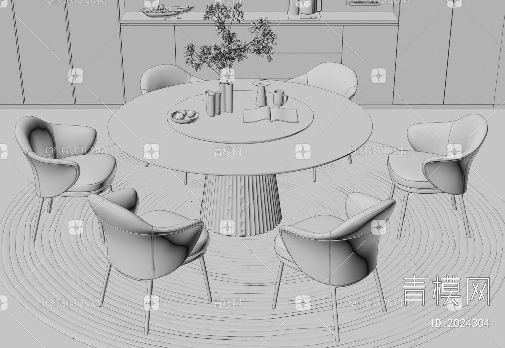 餐桌椅3D模型下载【ID:2024304】