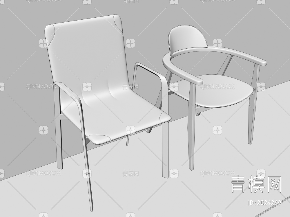 实木圈椅扶手椅3D模型下载【ID:2024269】