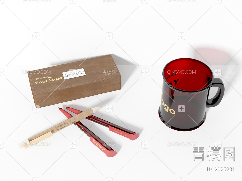 杯子、笔、纸盒3D模型下载【ID:2025931】