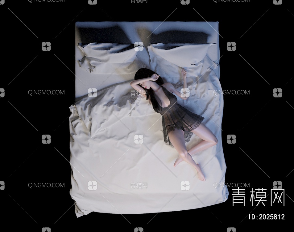 睡觉女人3D模型下载【ID:2025812】