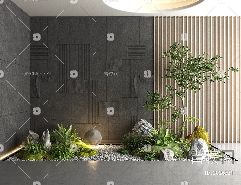 室内造景 植物堆3D模型下载【ID:2026231】