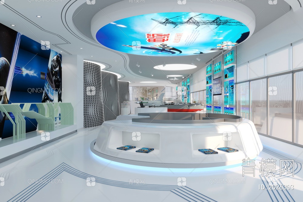 展厅 武器展厅 坦克 飞机 机器人3D模型下载【ID:2026303】