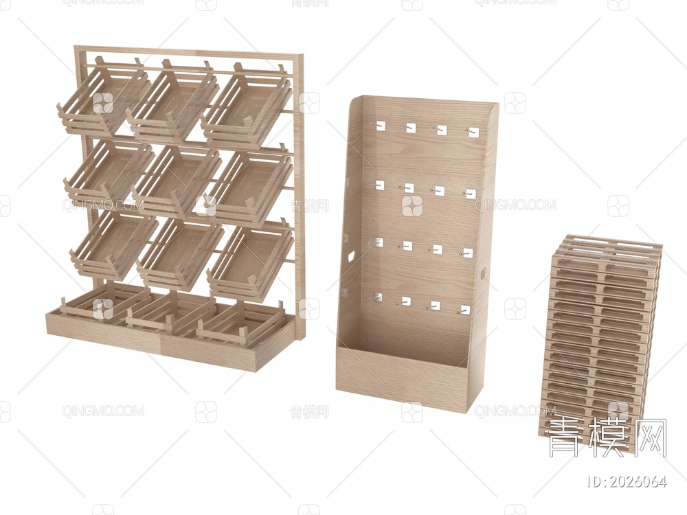 家具 食品木柜架子3D模型下载【ID:2026064】