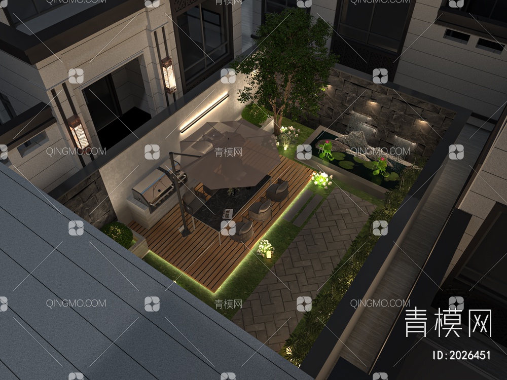庭院花园景观3D模型下载【ID:2026451】