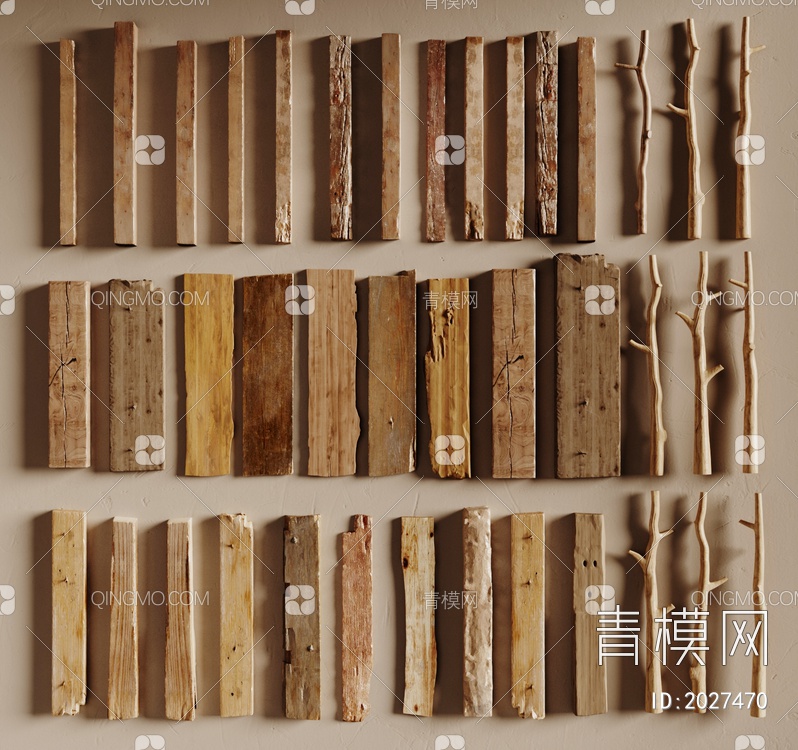 旧木板 旧木头3D模型下载【ID:2027470】