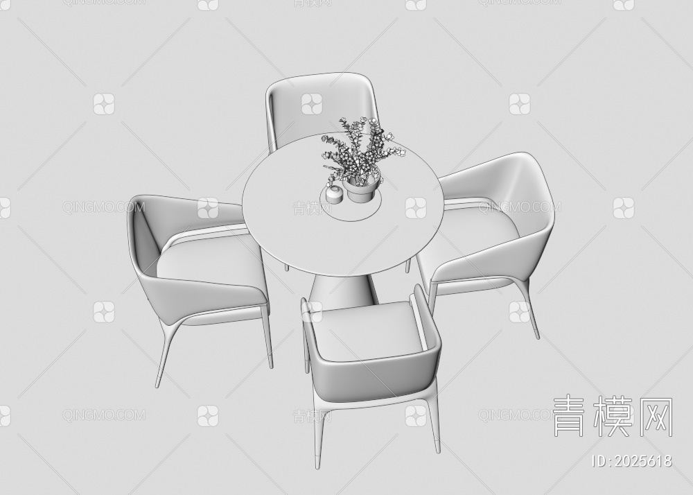 洽谈桌椅组合3D模型下载【ID:2025618】