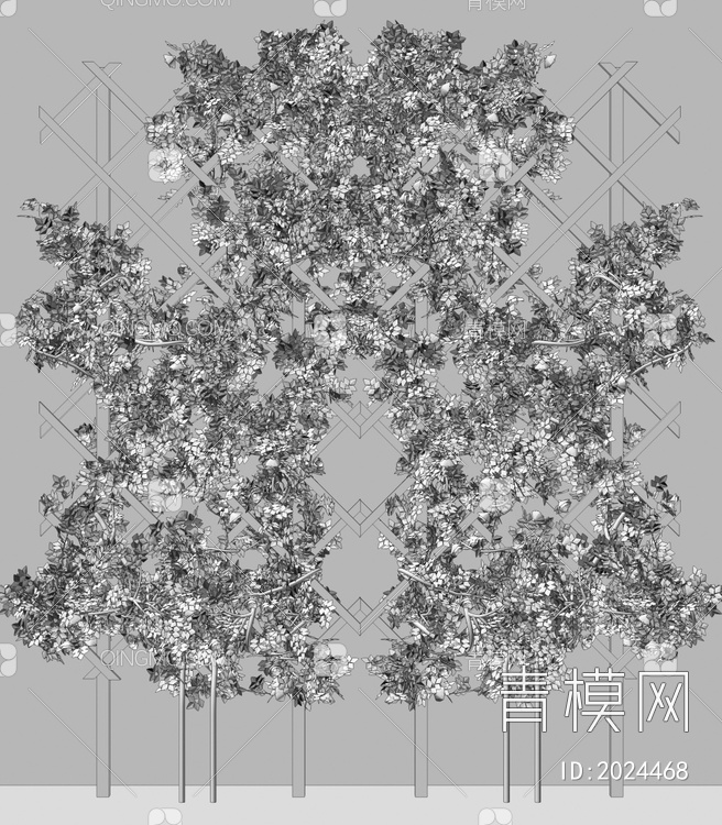 爬在花架上的藤蔓植物3D模型下载【ID:2024468】