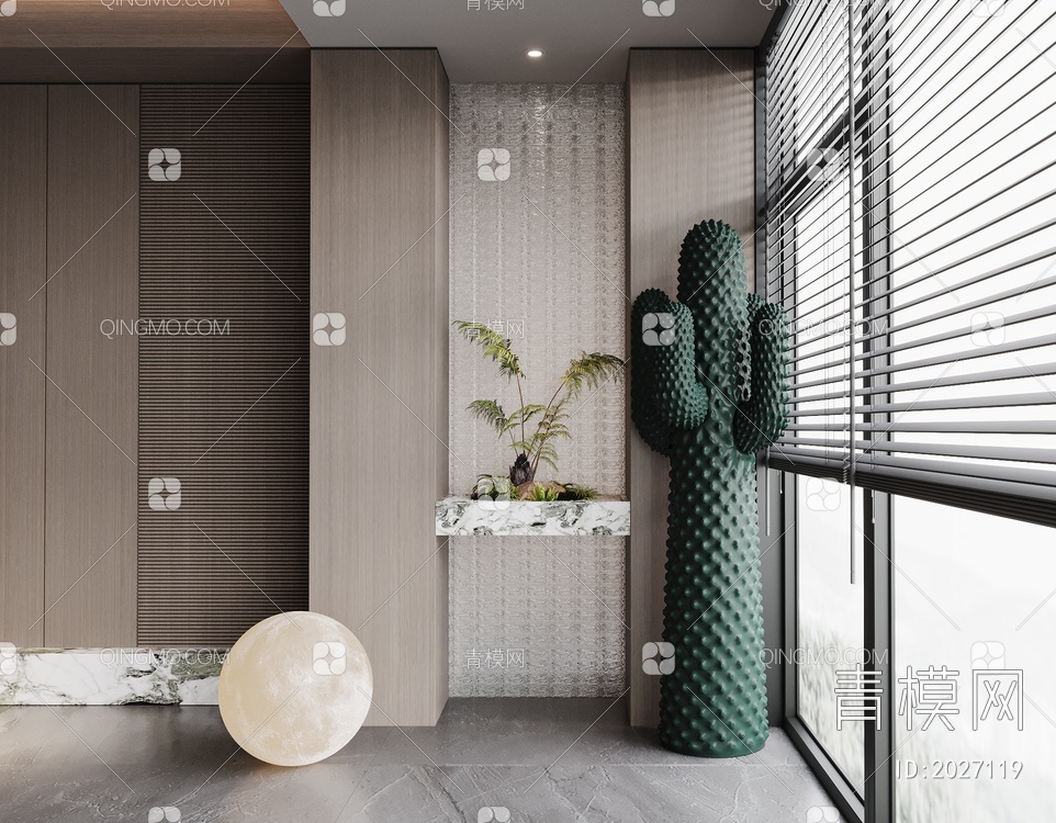 室内阳台装饰装置 植物 摆件3D模型下载【ID:2027119】