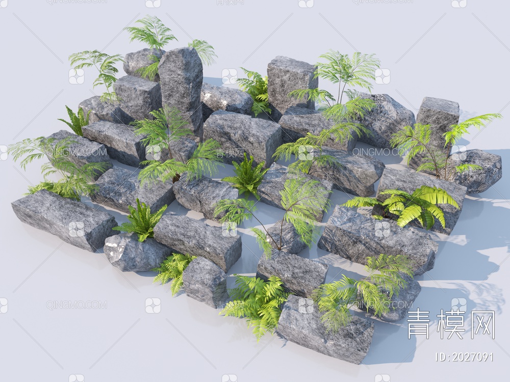 景观石头组合3D模型下载【ID:2027091】