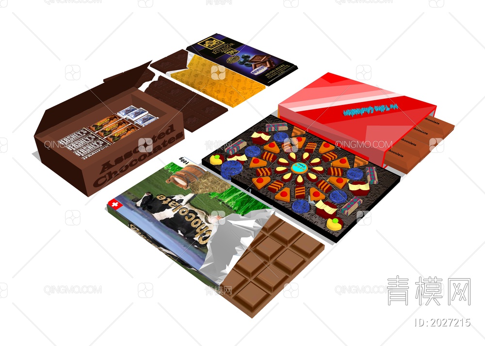 巧克力糖果 甜品美食SU模型下载【ID:2027215】