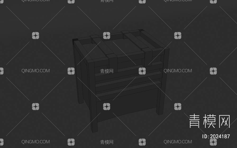 实木床头柜3D模型下载【ID:2024187】