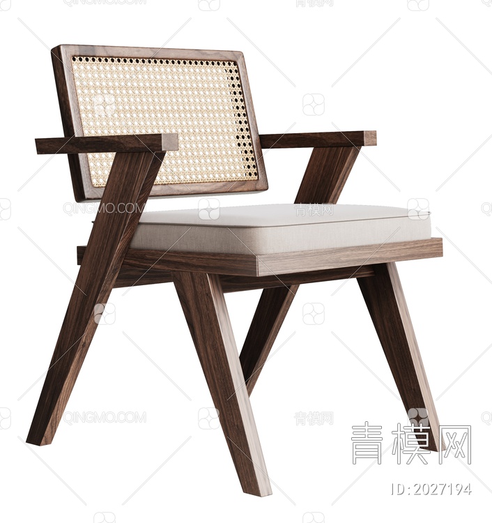 藤编餐椅3D模型下载【ID:2027194】