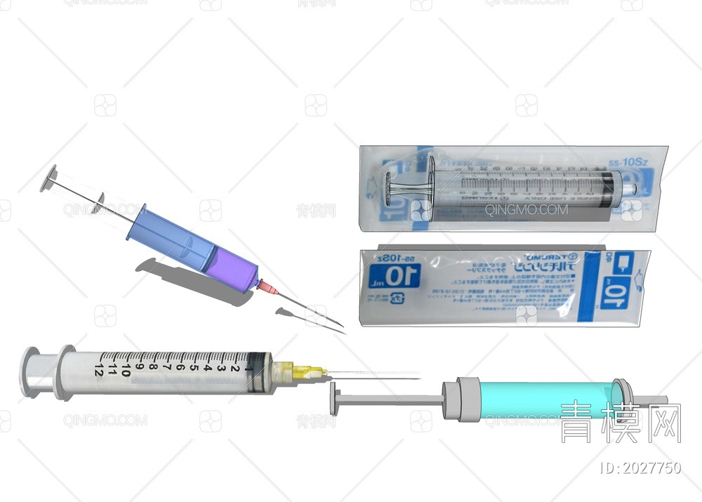 针管打针 医疗器材SU模型下载【ID:2027750】
