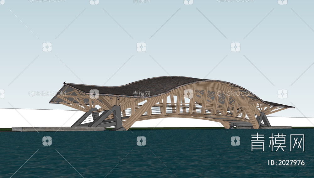 景观桥SU模型下载【ID:2027976】