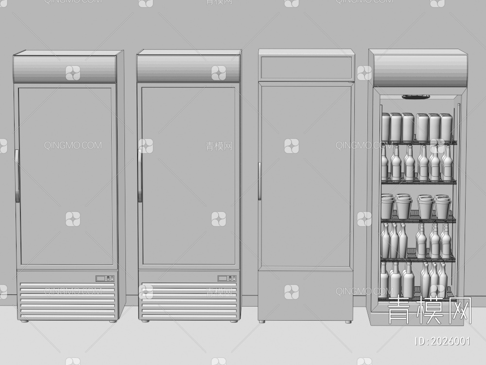冰柜 冷藏柜 冷饮柜 饮料柜3D模型下载【ID:2026001】