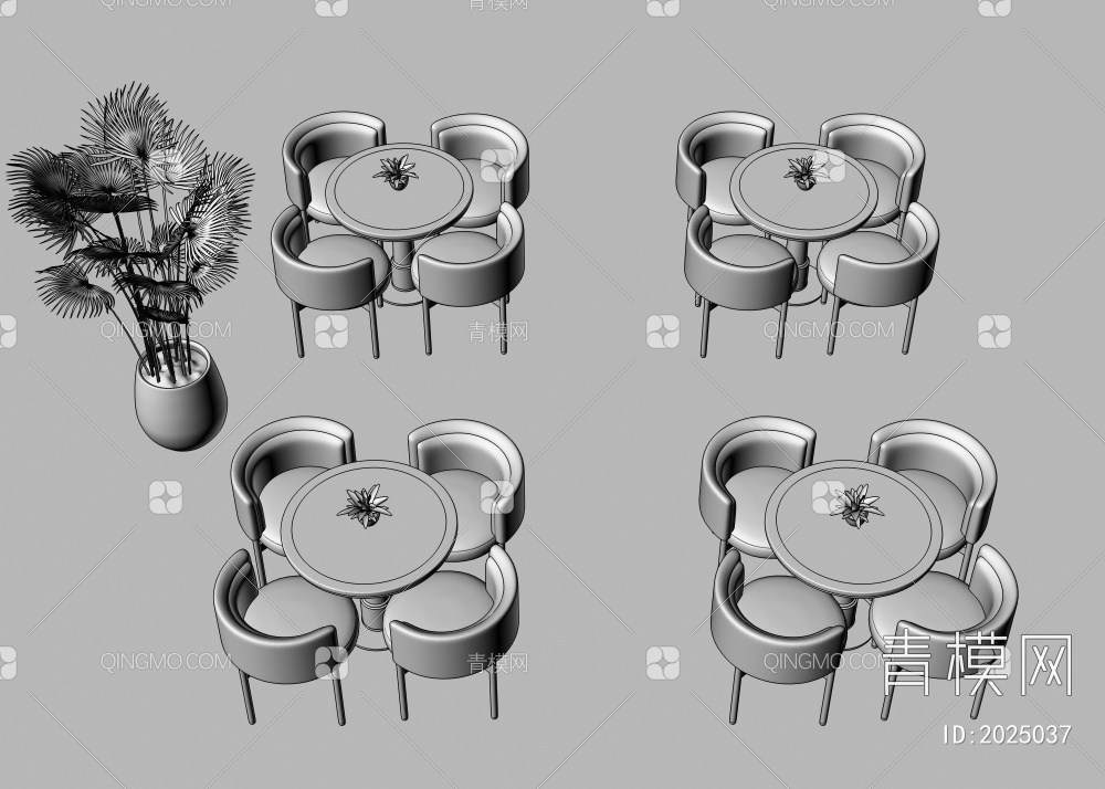 洽谈桌椅组合3D模型下载【ID:2025037】