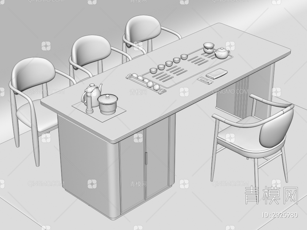 茶桌椅组合3D模型下载【ID:2025980】