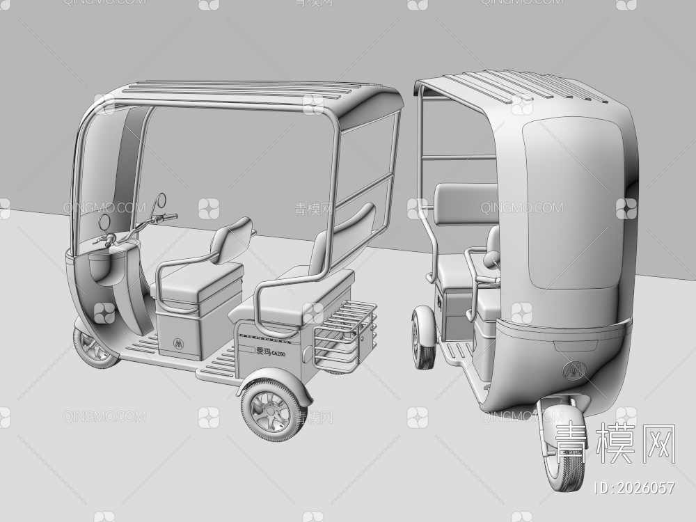 电动车 电动三轮车3D模型下载【ID:2026057】