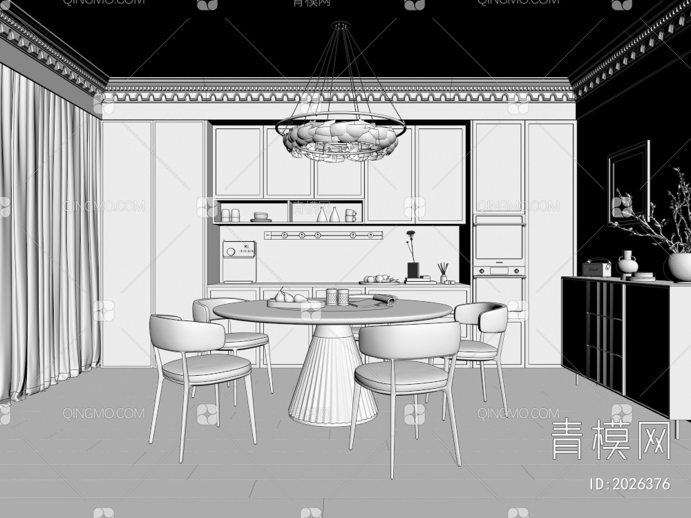 餐厅3D模型下载【ID:2026376】