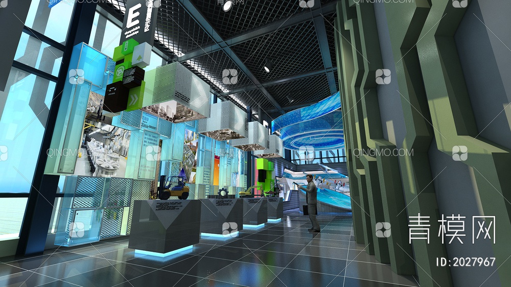 工业展厅 展示区3D模型下载【ID:2027967】
