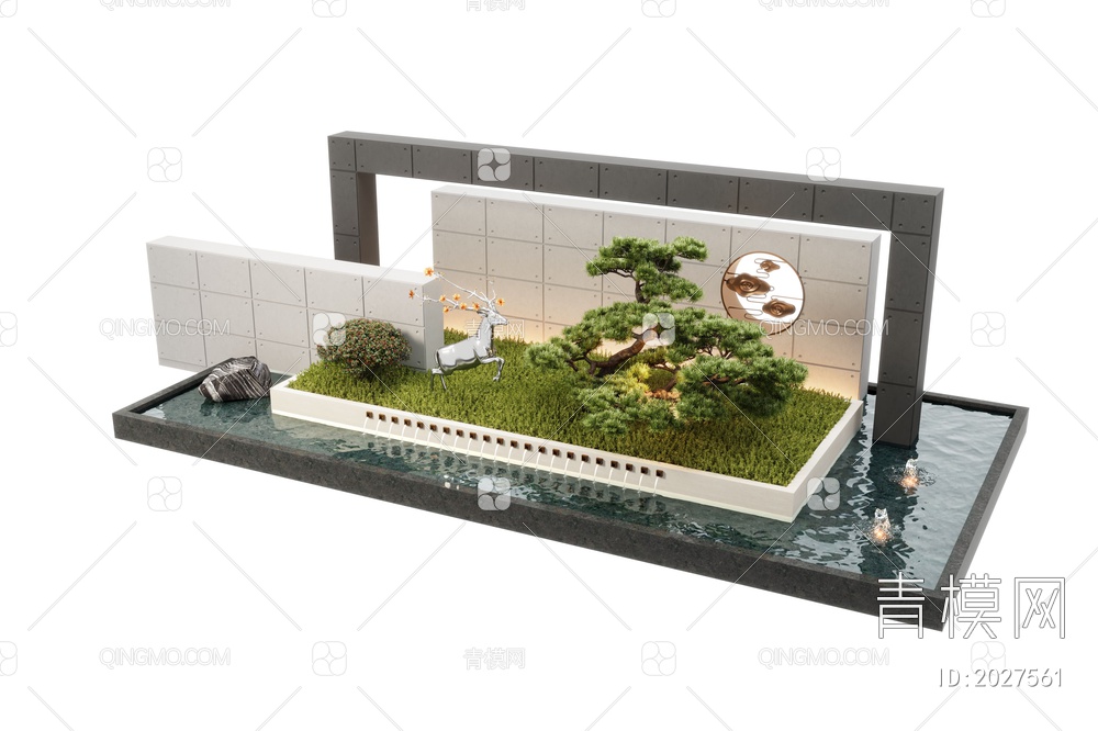 水景墙3D模型下载【ID:2027561】