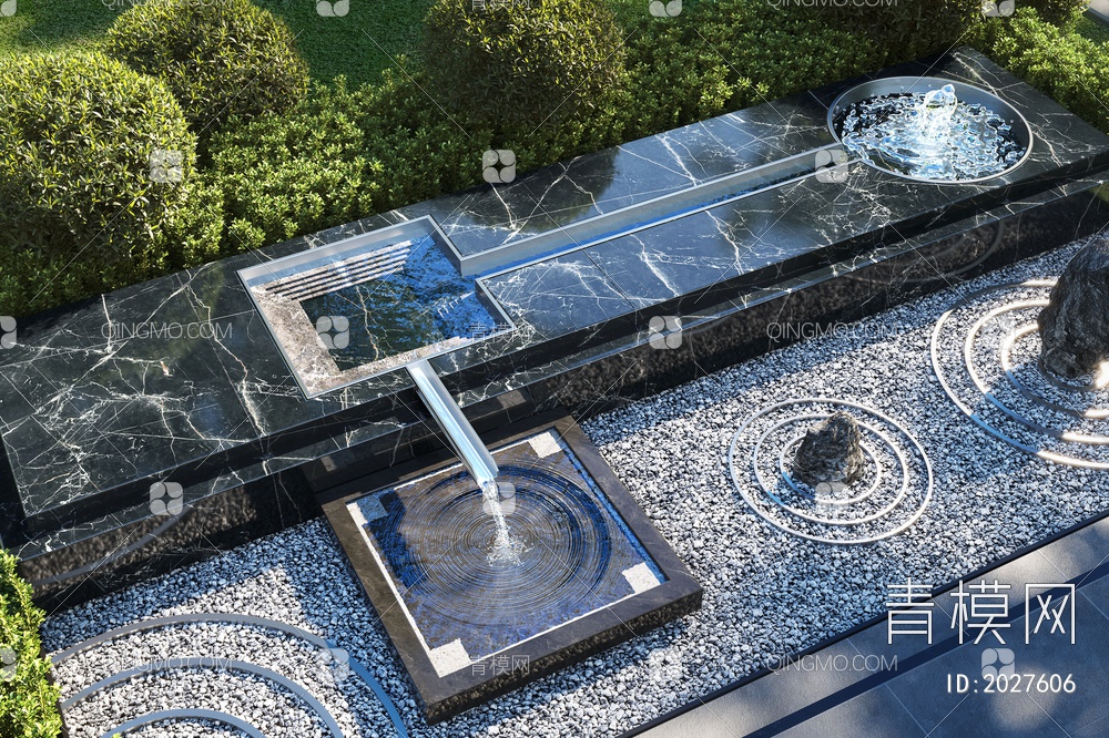 庭院水景3D模型下载【ID:2027606】