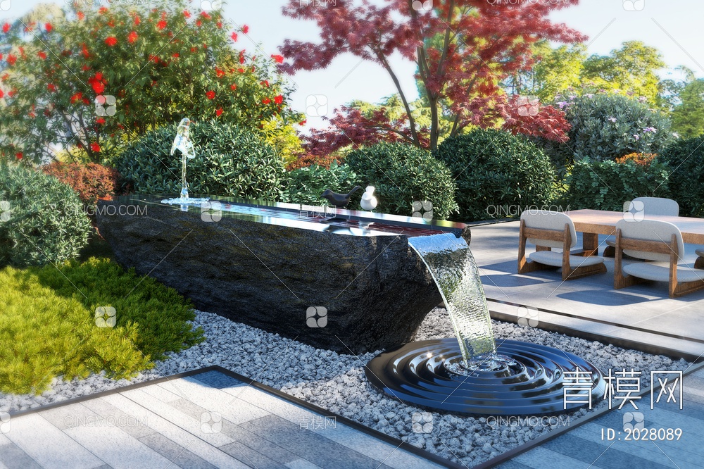 庭院水景3D模型下载【ID:2028089】