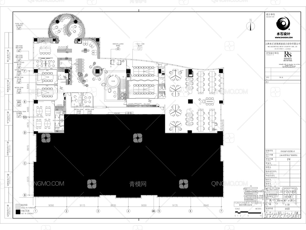 精品办公空间CAD施工图【ID:2027867】